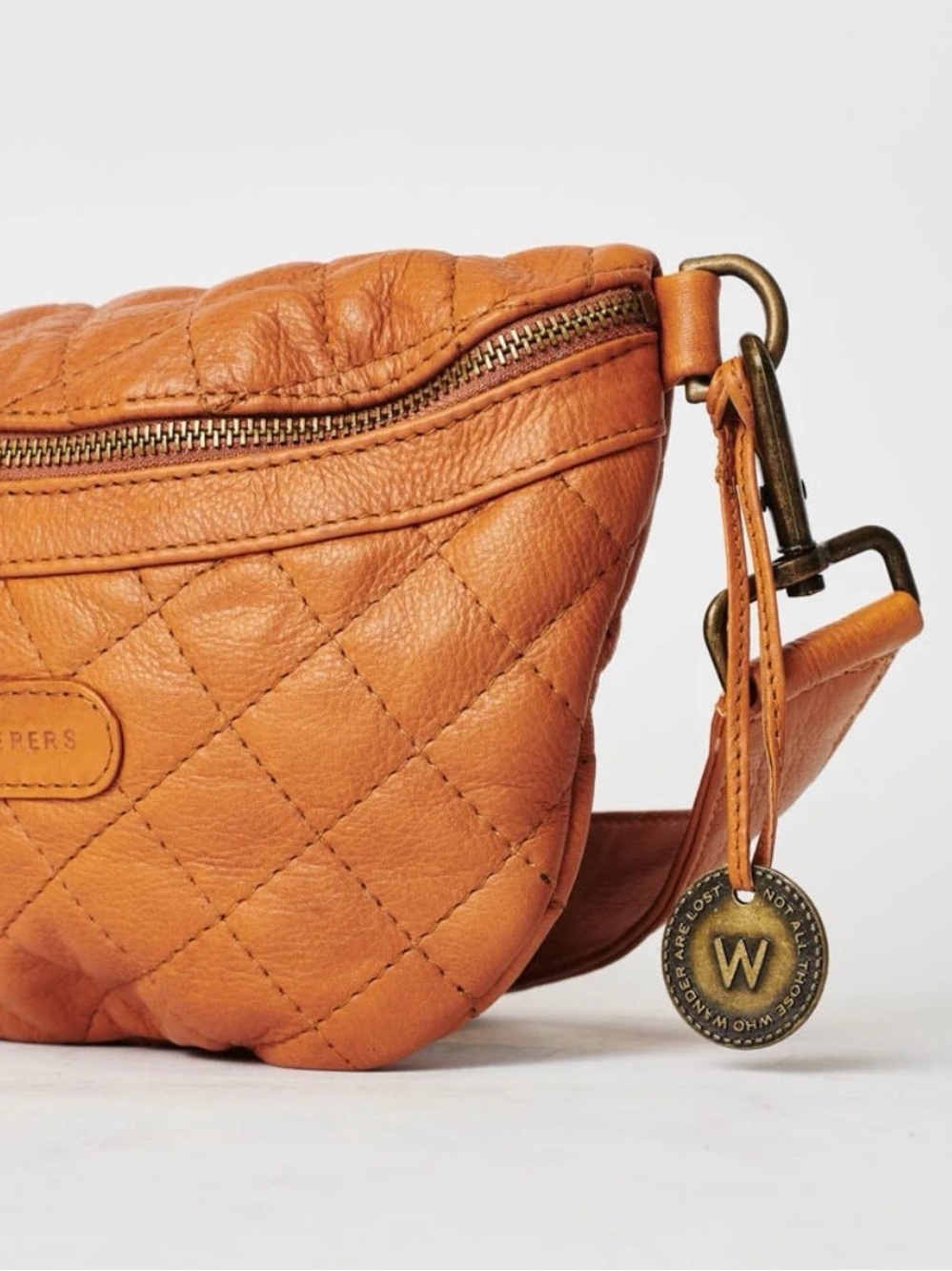 Wanderers Quilted Crossbody in Tan - Picture 2 of 10